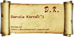 Darula Kornél névjegykártya